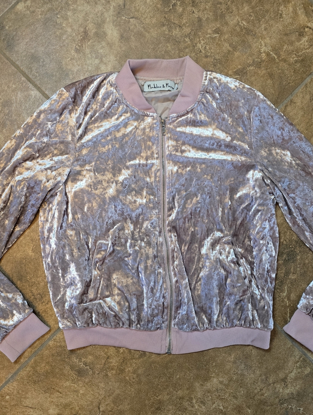 Dust Pink Velvet Lush | MADELINE & MONROE | Zip Up